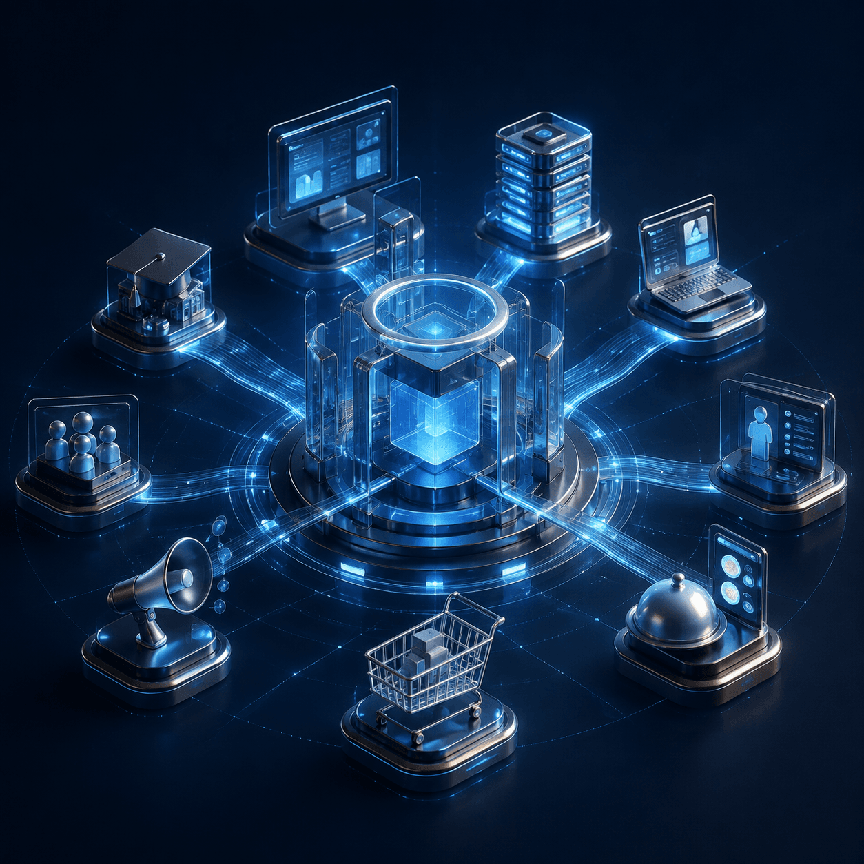 Connected technology for teams, education, hospitality, retail, marketing, websites, and infrastructure